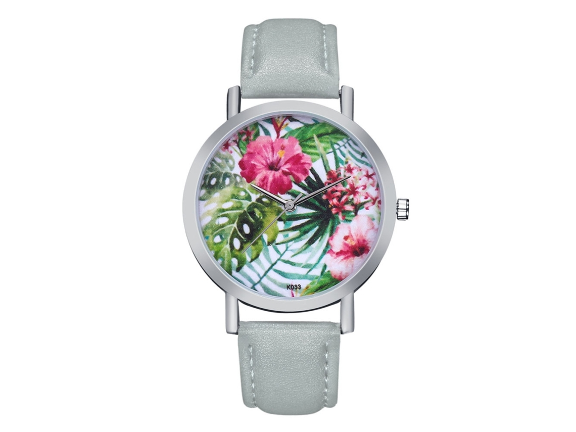 Reloj De Pulsera Analógico De Cuarzo Para Mujer Con Esfera Redonda Gris.