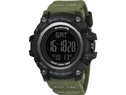 Reloj Deportivo Hombre Panars Luminoso Impermeable Con Doble Hora Y Calendario Verde Ejército