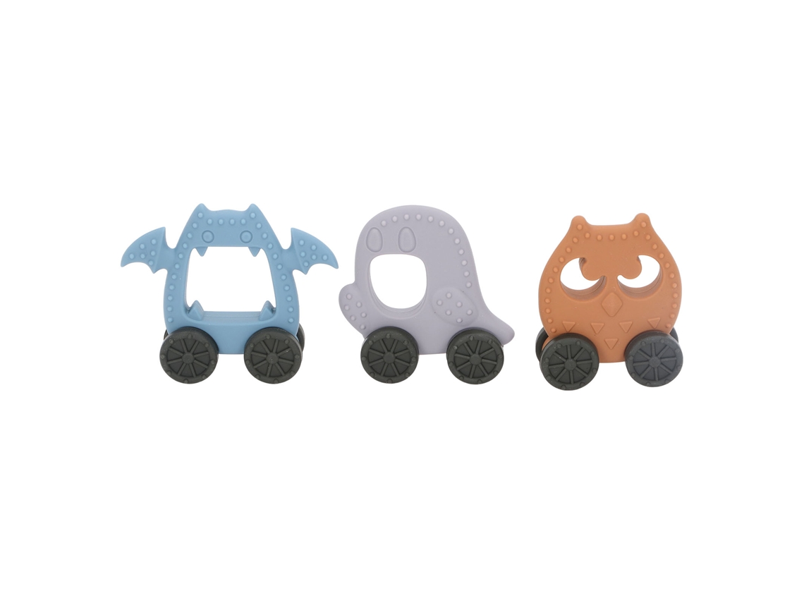 Juego De Chupetes De Halloween Para Bebé Con Silicona Segura, 3 Piezas: Fantasma, Búho Y Animal Terrorífico.
