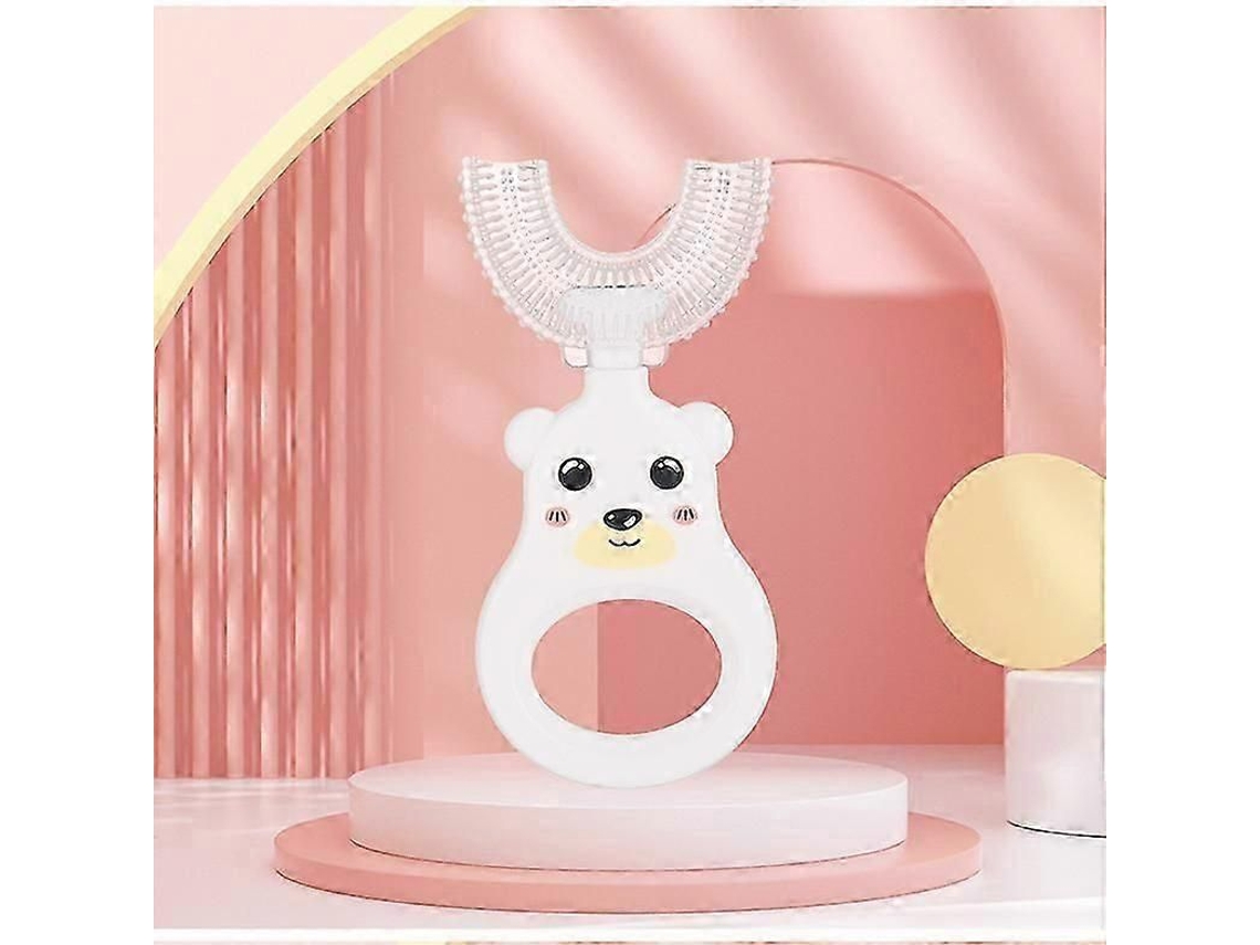 2-12 Anos Escova De Dentes Infantil Dentes Silicone Em Forma De U Escova Branca