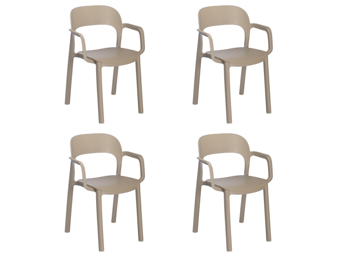 Set 4 Sillas Con Brazos Interior, Exterior Arena Ona Garbar