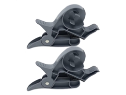 Dispensador de cinta adhesiva para embalaje, soporte para papel de regalo con dispensador de cinta, pinzas y clip, 1 par, gris