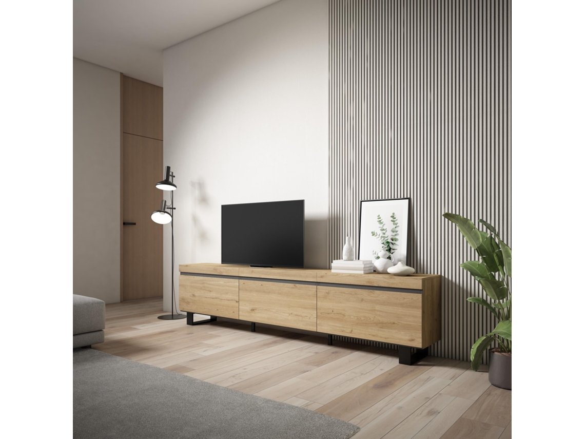 Mueble TV, Televisión, 240x57x35 cm, Diseño industrial, Roble SKRAUT HOME