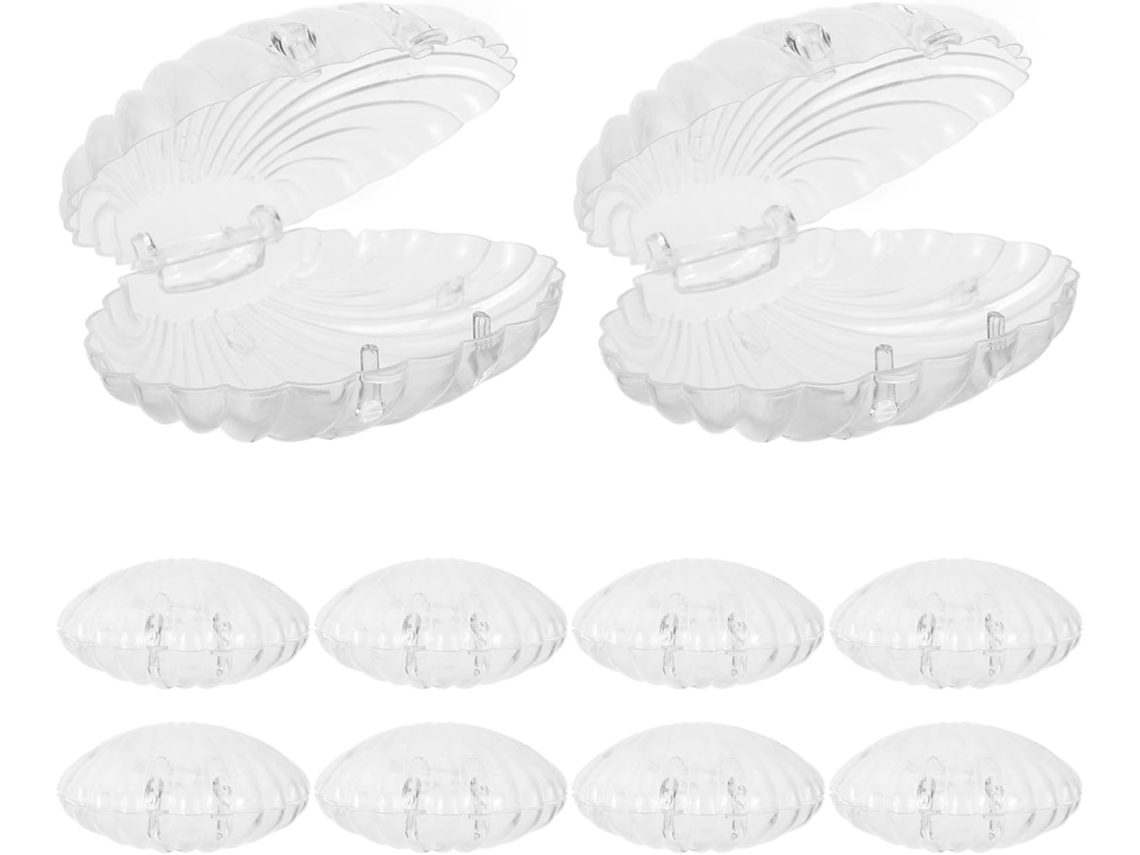 Joyería Plástico Forma Concha Marina Juego 10 Piezas Joyas Dulces Perfecta Cumpleaños Tiendas Caja