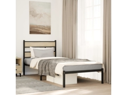 Estructura De Cama Sin Colchón Metal Roble Sonoma 90x190 Cm