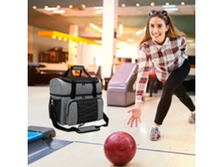 Bolsa Portátil Para 2 Bolas De Bolos Con Soporte Acolchado Y Compartimento Para Zapatos, Apta Para Tallas De Hasta 16 De Ee. Uu.