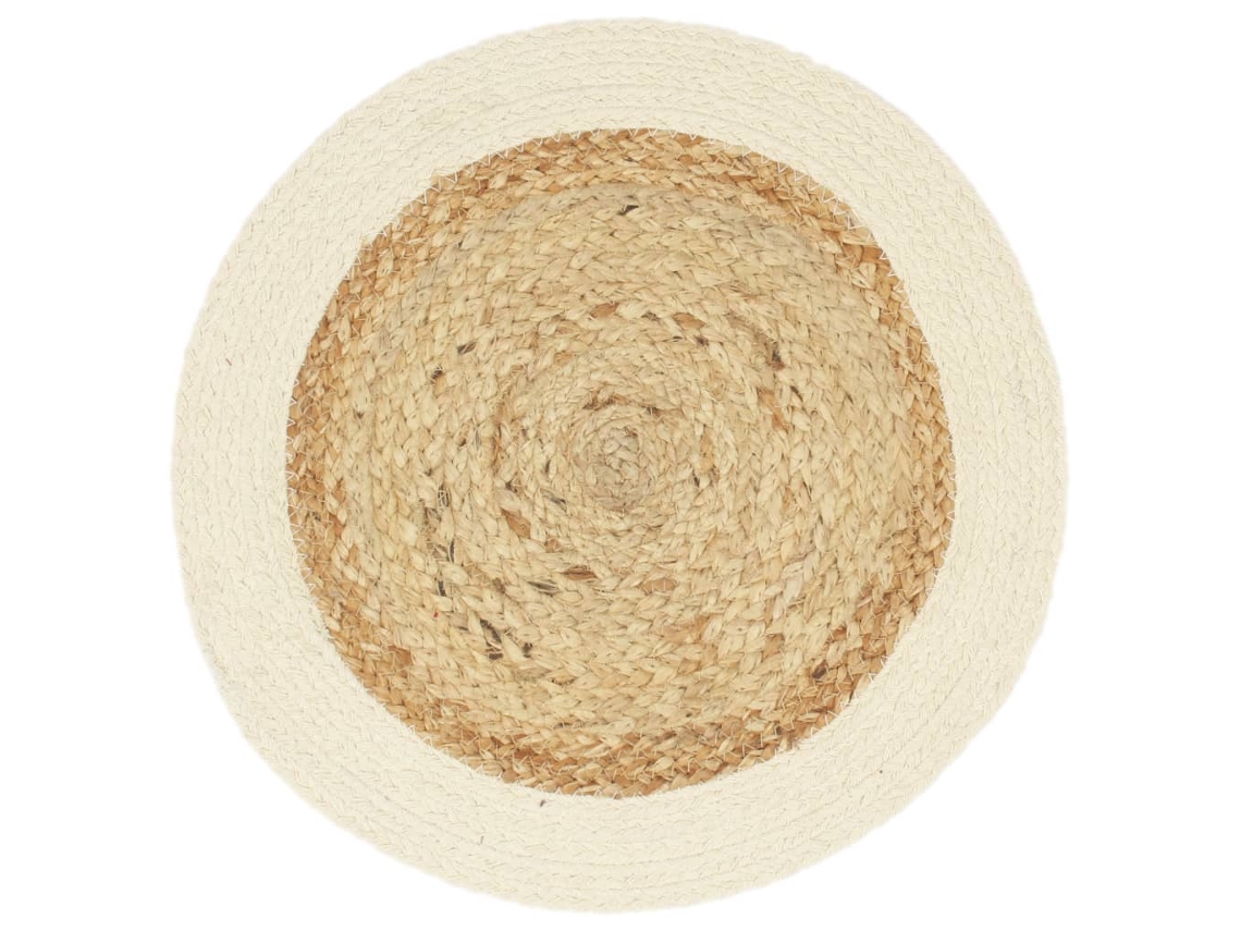 Maison Exclusive - Mantel Individual Redondo 4 Uds Yute Algodón Natural Liso 38 Cm
