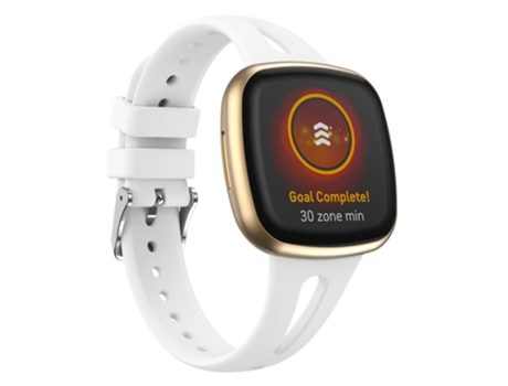Correa de reloj inteligente para Fitbit Versa 3/4 Correa fina de silicona con forma de gota de agua, Talla: L (blanco)