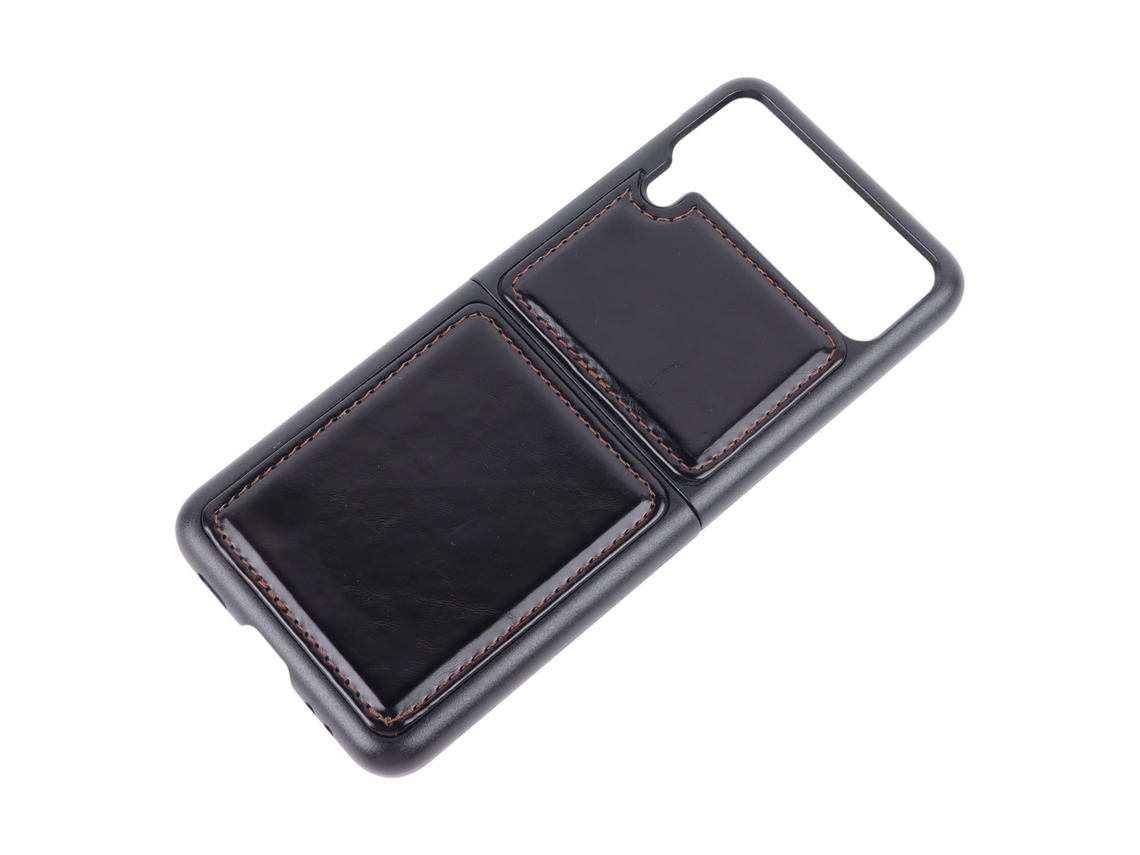 Capa De Proteção Com Padrão Crazy Horse Para Samsung Galaxy Z Flip Preto Galaxy Z Flip 3