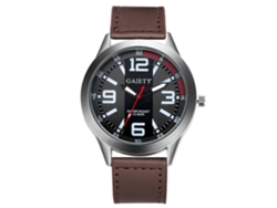 Reloj De Pulsera Para Hombre De Cuero Pu Analógico De Negocios Con Dial Redondo (marrón Oscuro)
