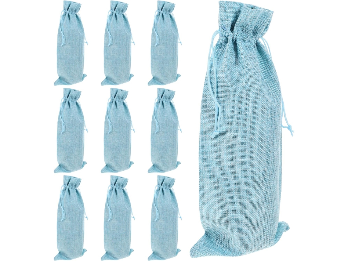 Yarnow 10 Sacolas De Linho Reutilizáveis Para Garrafas De Vinho Com Cordão, Grande Capacidade Para Festas E Casamentos,