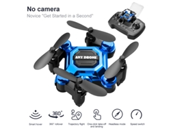 Mini dron plegable, avión portátil de altitud fija para niños Bestvite (3 baterías, 10 min de autonomía, azul)