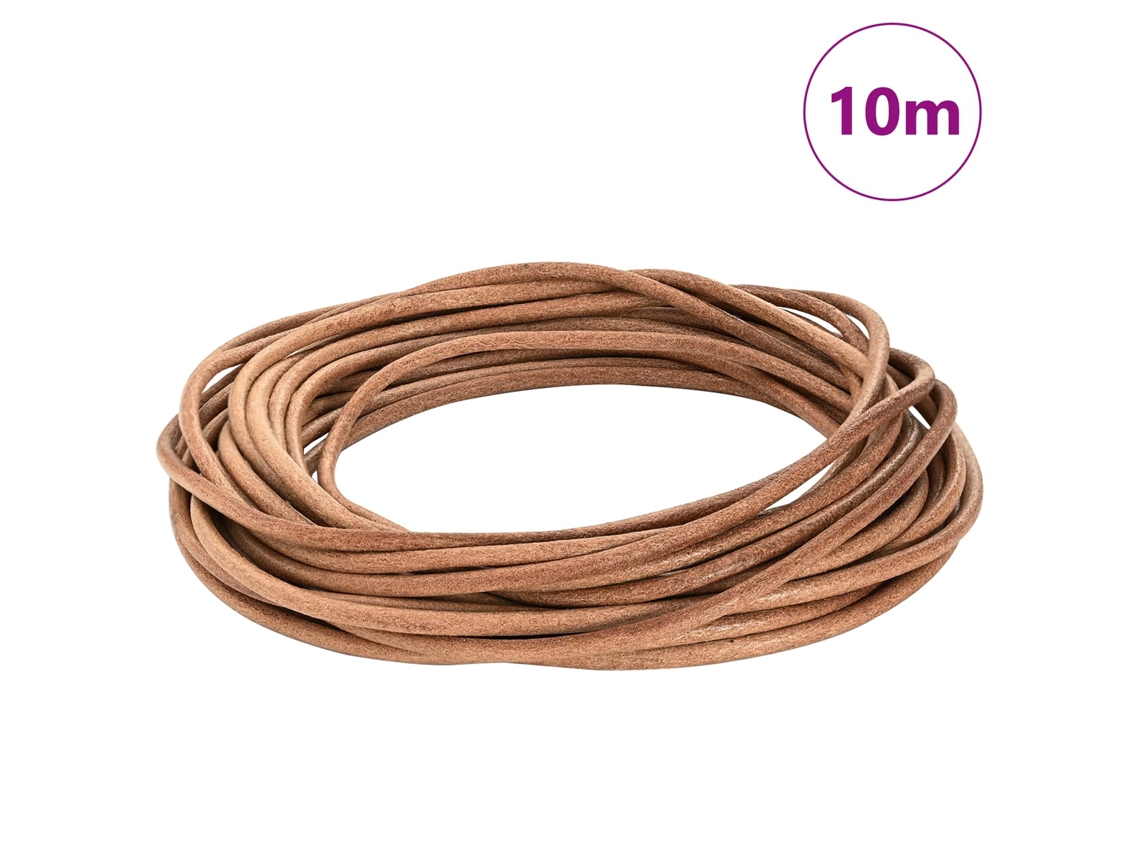 Cordón De Cuero Marrón Ø4 Mm X 10 M Cuero