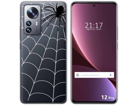 Carcasa para Xiaomi 12 Pro 5G TUMUNDOSMARTPHONE Dibujos Transparente Araña Multicolor