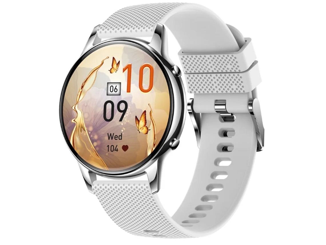 Reloj inteligente con pantalla táctil AMOLED de 1,32 pulgadas, llamadas Bluetooth, funciones de salud femenina y diseño redondo gris Yizhood