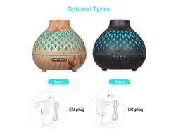 Difusor De Aromas Ultrasónico Humidificador De 400 Ml Con Control Remoto, 7 Luces, 4 Niveles De Temporizador Y Modos De Pulverización.