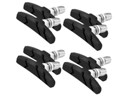 4 Pares De Pastillas De Freno V-brake Para Bicicletas De Carretera Y Montaña, 70 Mm, Negras Con Tuercas Hexagonales Y Raíles.