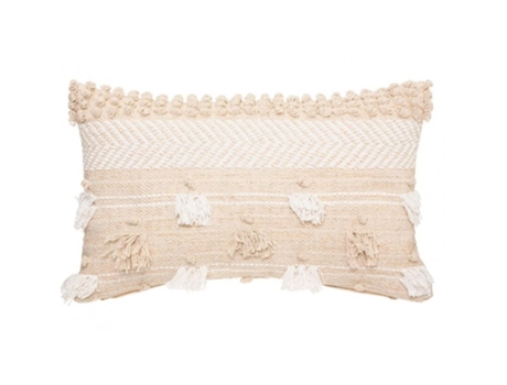 Cojín de algodón beige 30x50x15cm MUEMUE