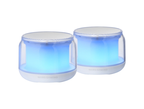 Altavoces Bluetooth 5.3 MARS GAMING MS-AURA Chipset DSP 15W Iluminación RGB ClearView 360º Blanco