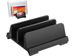Soporte Para Laptop Vertical Ajustable Con Doble Ranura Organizador De Escritorio Para Computadora Y Tableta Protección Acolchada Y Cap