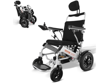 VEVOR Silla de ruedas eléctrica plegable motorizada 300 lbs Respaldo ajustable 20 in W