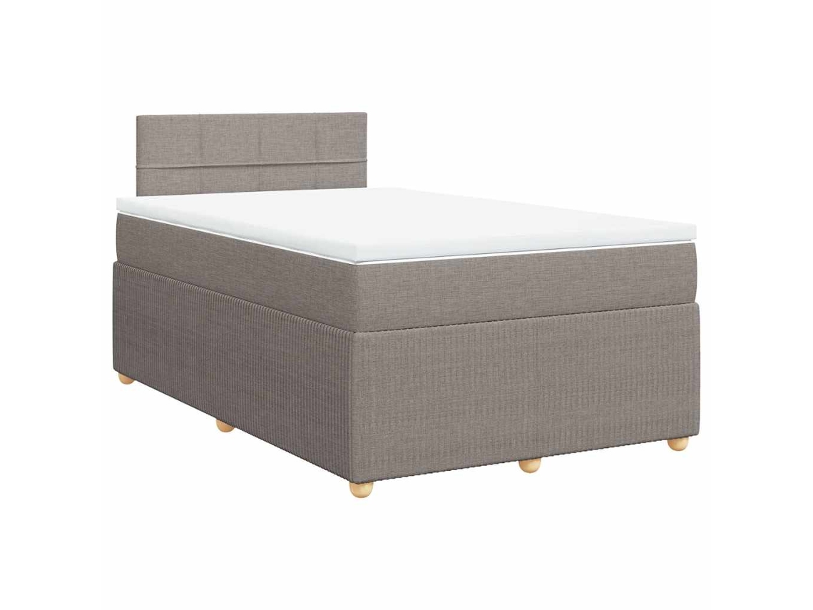 Maison Exclusive - Cama Box Spring Con Colchón Tela Gris Taupe 120x200 Cm