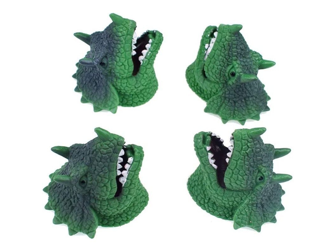 4 Guantes Con Forma De Marioneta De Dinosaurio Verde. Juguete De Imaginación. Regalo Ideal Para Niños Y Adultos.