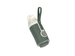 Bolsa térmica portátil de cuero para biberones con tres niveles de temperatura constante ajustables - Verde