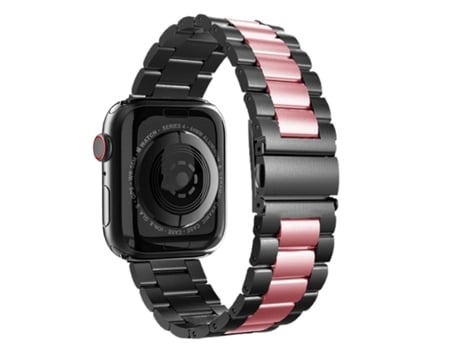Correa Acero Inoxidável Adaptable Negro y Rosa para Apple Watch Series 5 40Mm