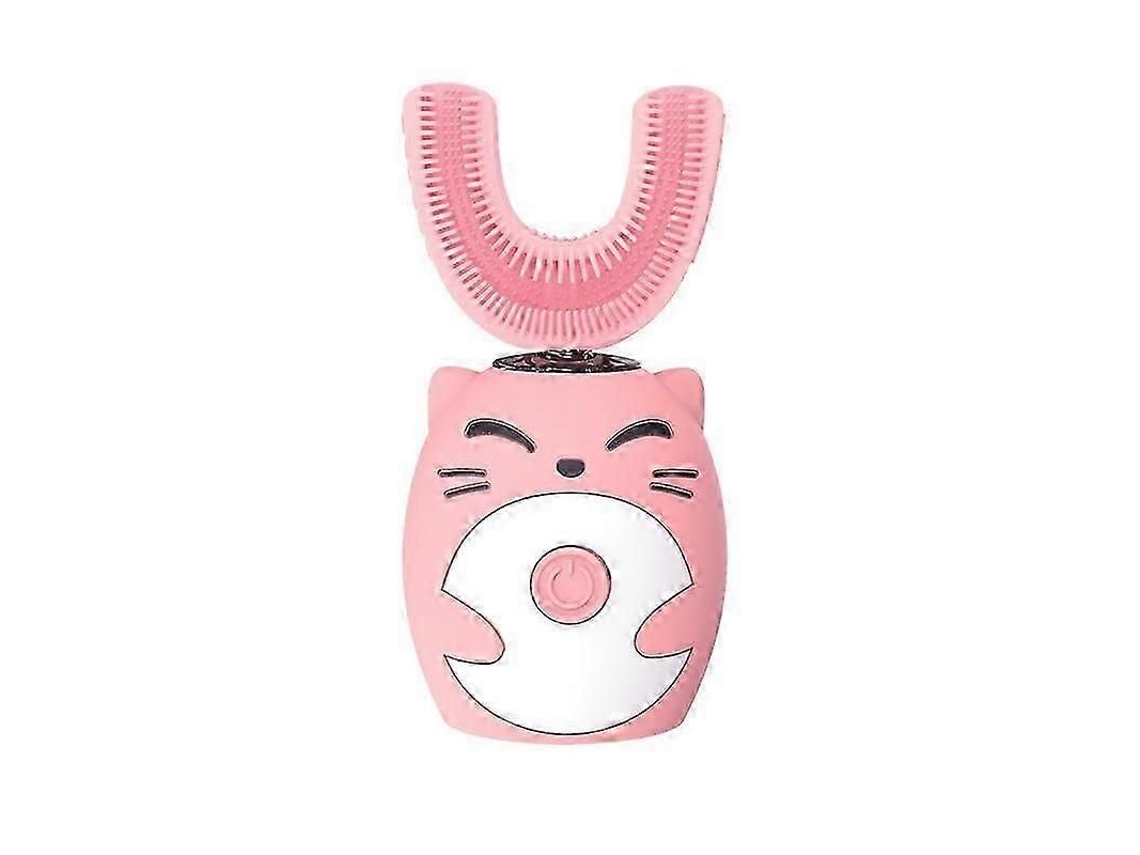 Cepillo de dientes eléctrico sónico de silicona para niños GOKOCO con limpieza automática de 360 ​​grados, recargable por USB y con forma de U.