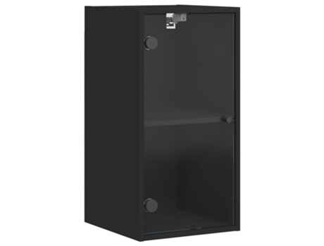 Mueble de pared VIDAXL con puertas de vidrio negro VIDAXL (35 x 37 x 68.5 cm)