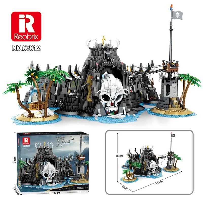 (66012) 2650 Bloques De Construcción Del Rompecabezas Del Muelle Del Puerto De Pirate Skull - Montaje De Alta Dificultad