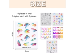 Pegatinas para uñas 18 hojas adhesivas para decoración de uñas RNEMITERY