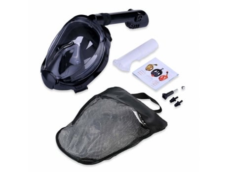 Máscara de buceo de cara completa y snorkel con montura GoPro