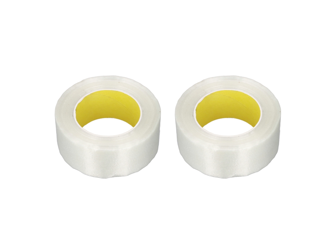 2 piezas de cinta de fibra de vidrio reforzada transparente de 5 cm (2 pulgadas) y 50 m (55 yardas) para reparación de muebles y embalaje de cargas pesadas.