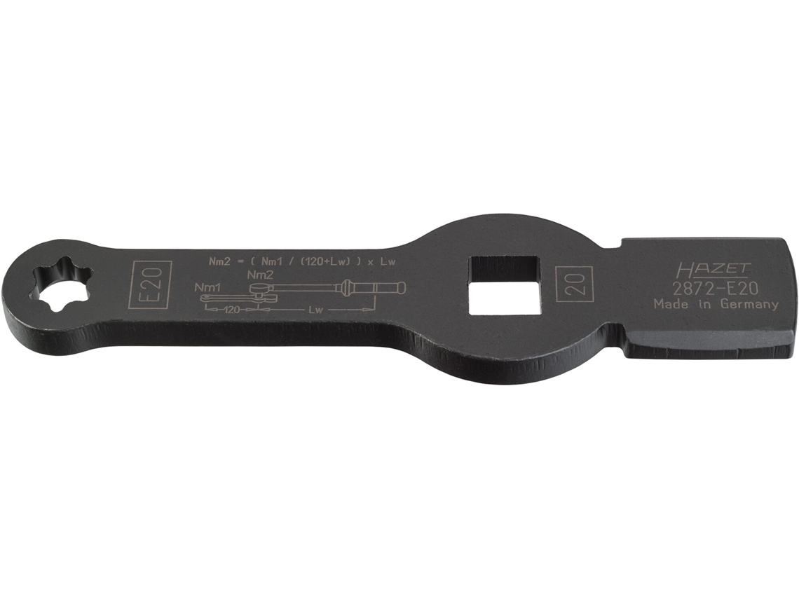 HAZET 2872-E20 Llave de Impacto Torx Con 2 Superficies de Impacto: Cuadrado Hueco 3/4 Pulgadas 20 Mm Perfil Torx Exterior E20