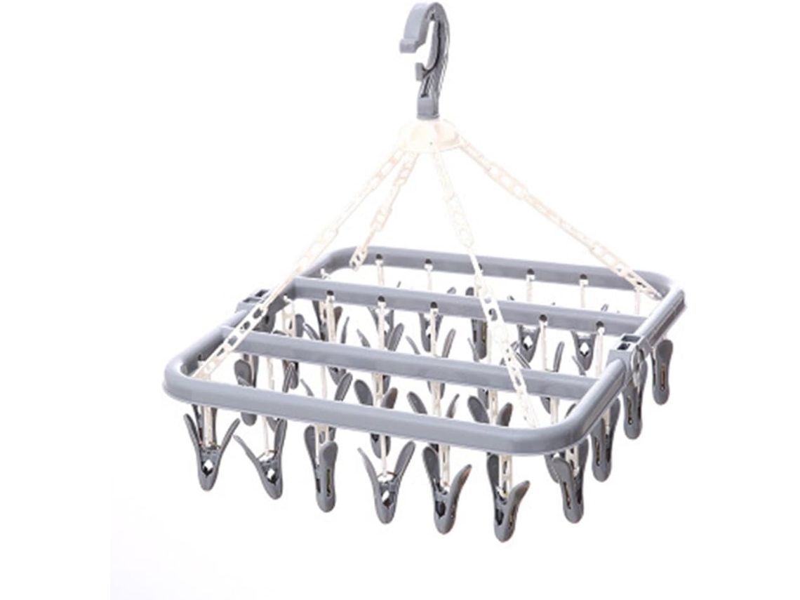 Percha de alta calidad con clip y escurridor, tendedero con clips de alambre antioxidantes para una mejor transpirabilidad y una instalación rápida.