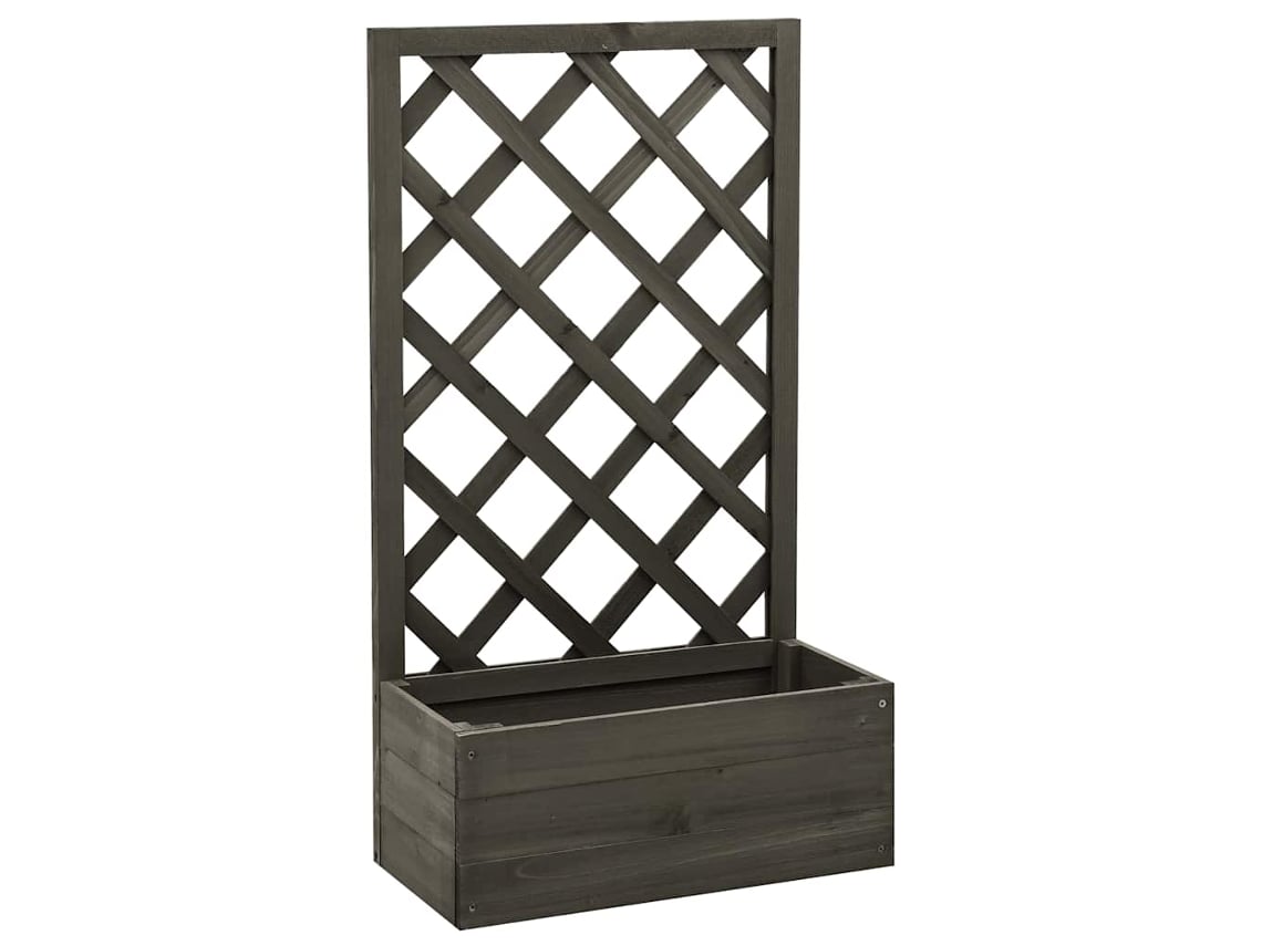 Jardinera VIDAXL Gris Madera (50x25x90 cm)