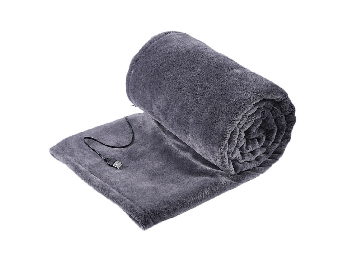 Manta Eléctrica De Felpa Gruesa Con Usb, Temperatura Ajustable (gris, 160 X 85 Cm) Cuich