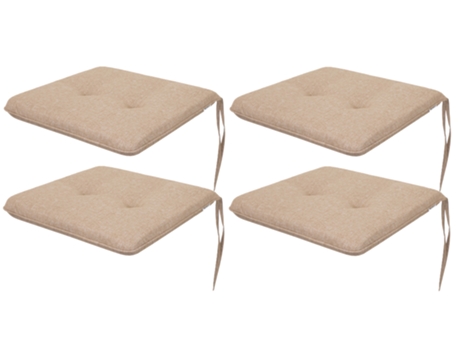 Cojín para Silla de Salón, Cocina, Comedor o Jardín para Interior y Exterior - 4 piezas 50x43cm - Doble cara - Beige SALES CORE