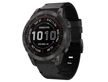 Correa De Reloj Inteligente Para Garmin Fenix 7, Correa De Reloj Con Hebilla De Acero Y Cuero Negro De 22Mm VENISYMLIS