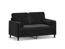 Maison Exclusive - Sofá De 2 Plazas Con Cojines Terciopelo Negro 120 Cm