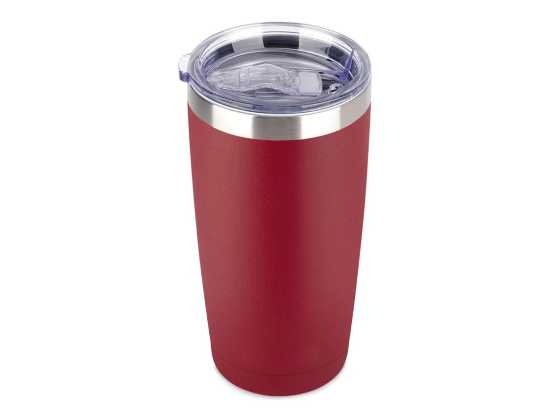 Taza de 590 ml (20 oz), vaso de acero inoxidable con aislamiento al vacío para bebidas frías y calientes con tapa Neveance (paquete de 2, negro)