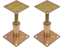 Paquete De 2 Soportes De Columna Elevados Ajustables De Acero A La Intemperie Para Estabilidad Estructural, Soportes De