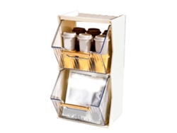 Organizador De Bolsitas De Té De 2 Niveles, Extraíble Y A Prueba De Polvo, Con Diseño Extraíble Para Armarios Y Encimeras - Blanco