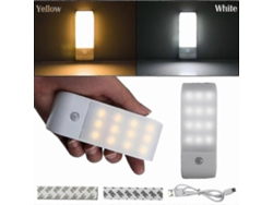 Rebe-luz Nocturna Para Armario Con 12 Led Recargable Pir Sensor De Movimiento Pegable Usb Para Armarios Pasillos