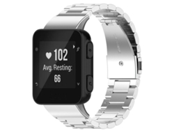 Bracelete Para Garmin Forerunner 35 / 30 - Aço Inoxidável - Três Contas Prateada