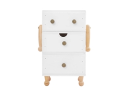 Gabinete de almacenamiento de madera de pino con diseño de 3 niveles, blanco (OEM)