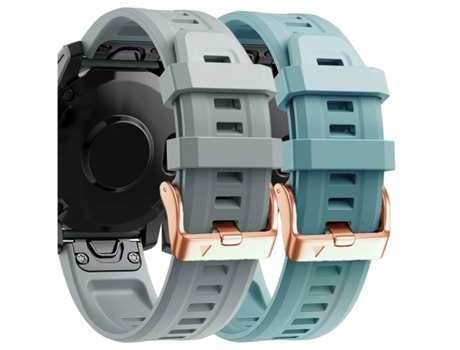 Correa Silicona Cierre Metálico para Garmin Fenix 5S Plus Gris y Turquesa Pack 2X VEANXIN
