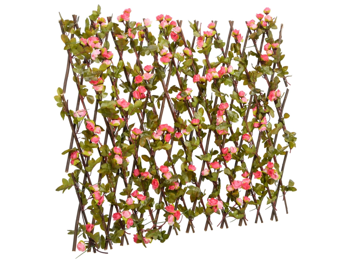 Enrejado de hiedra artificial extensible, 180 x 60 cm, color rosa oscuro, DKD HOME DECOR